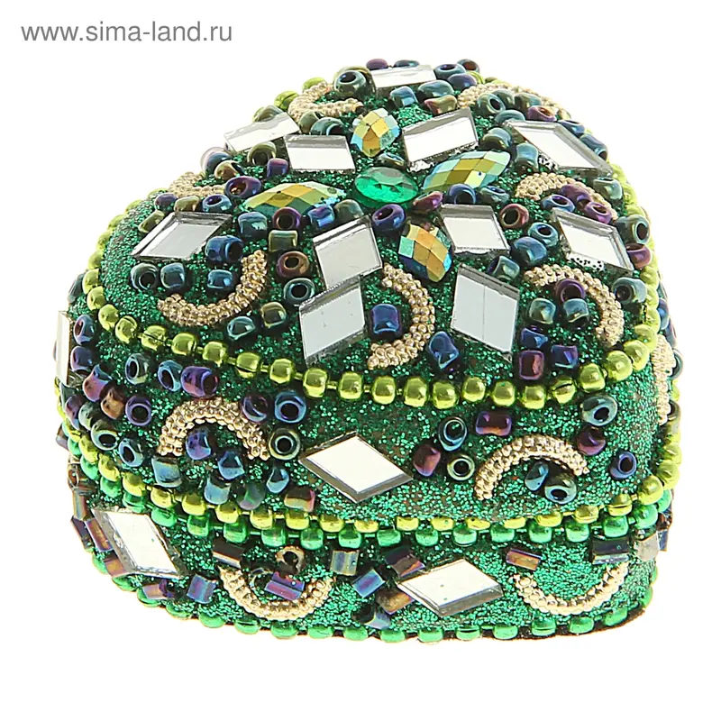 Шкатулка сердце этническая "Юность" 4,5х4,5х3 см