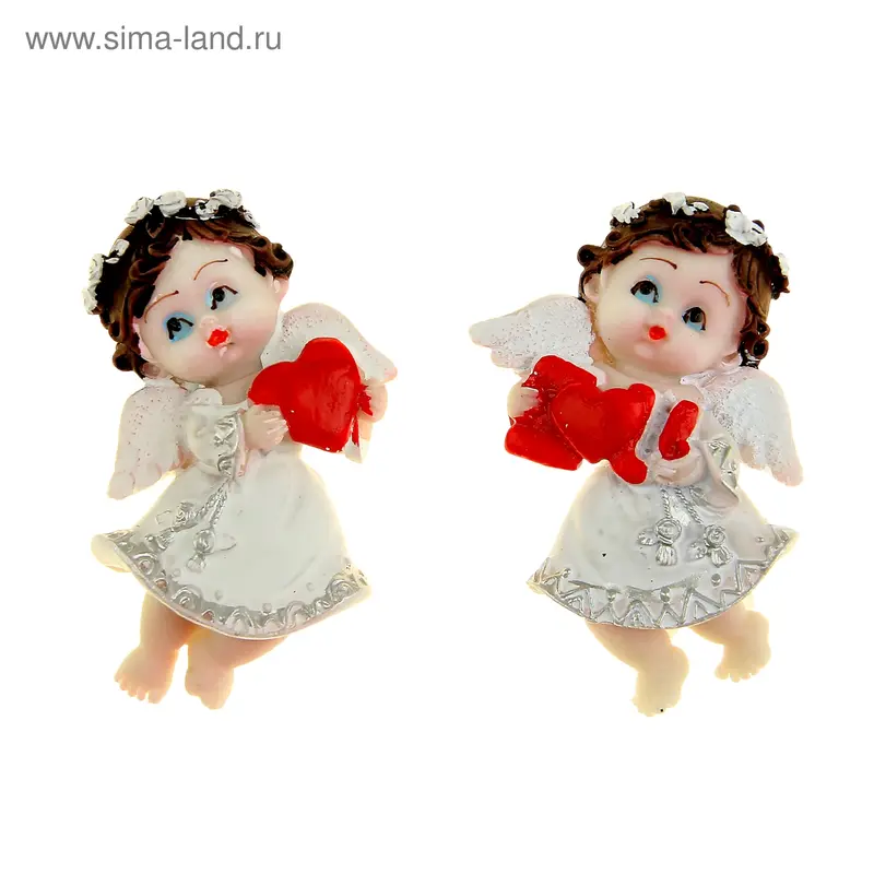 Магнит полистоун "Ангел с сердечком" МИКС 9х5,5 см