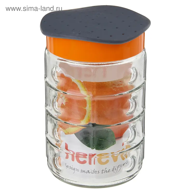 Банка для хранения продуктов 1,5 л "Сальса", оранжевая