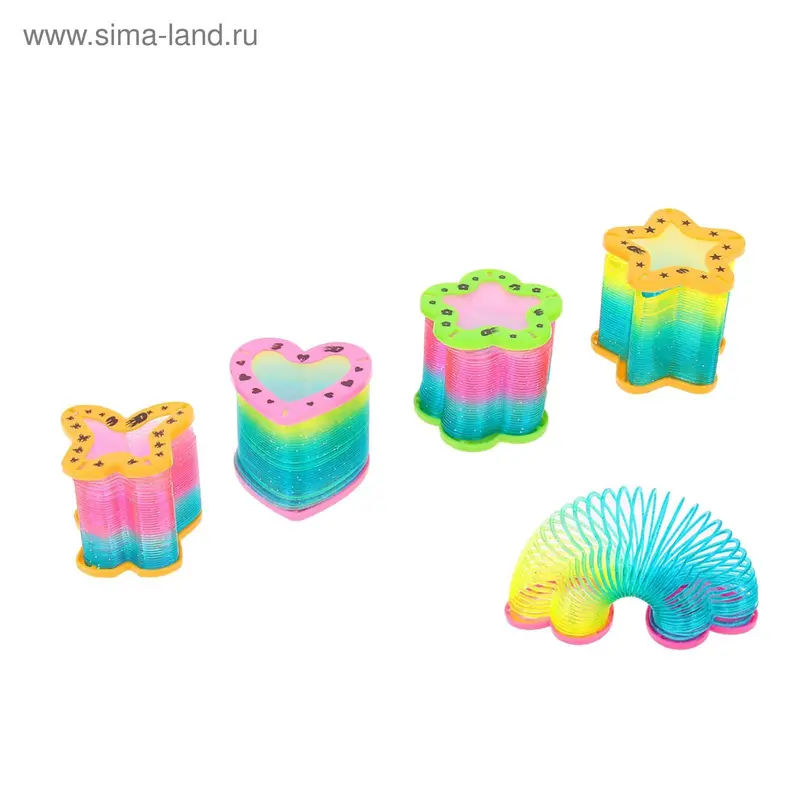 Пружинка-радуга "3D Фигурки", с подсветкой, цвета МИКС