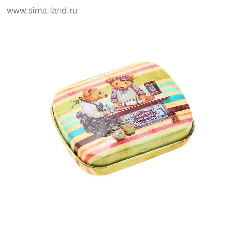 Шкатулка металл "Из жизни мишутки" МИКС 1,2х5х6 см