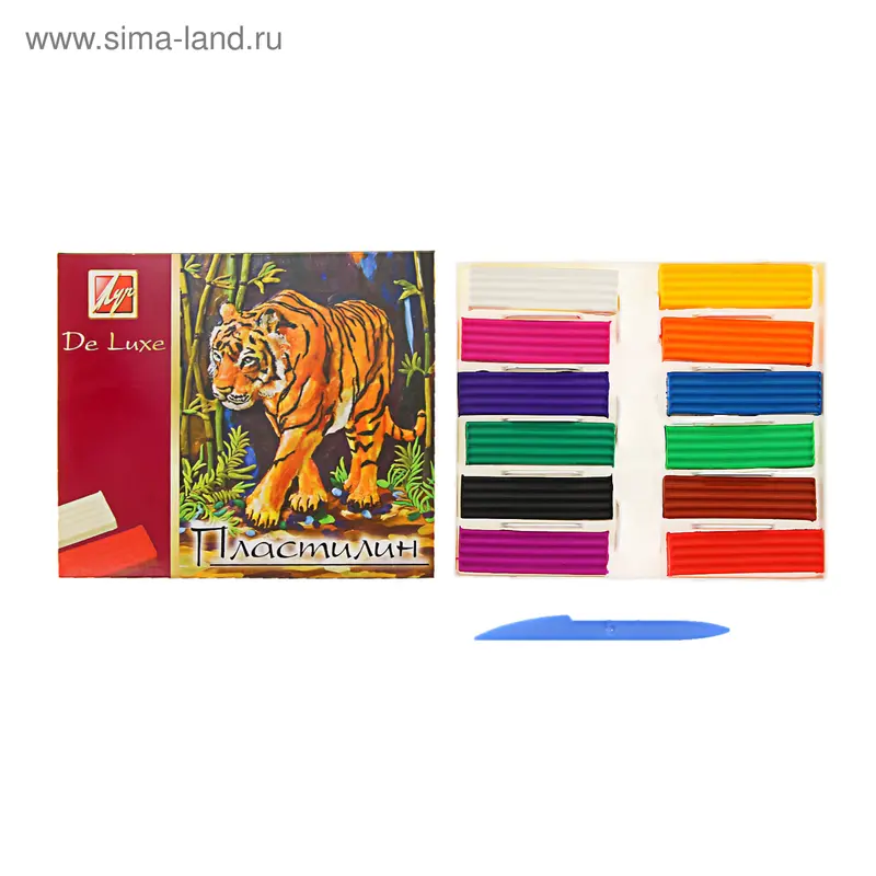 Пластилин 12 цветов 210 г De Luxe