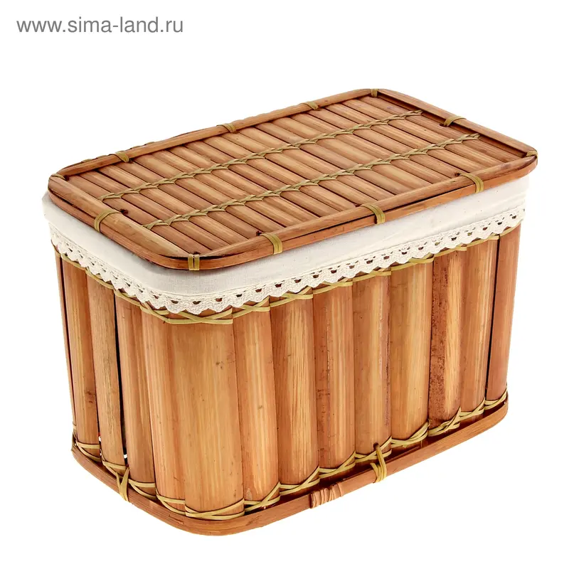 Корзина с крышкой "Пикник" 30х20х20 см из бамбука