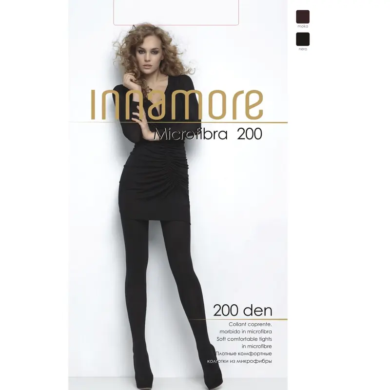 Колготки женские INNAMORE Microfibra 200 чёрные, (nero), р-р 4