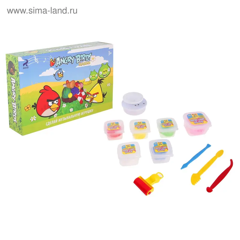 Набор массы для лепки "Сделай музыкальную игрушку. Angry birds"