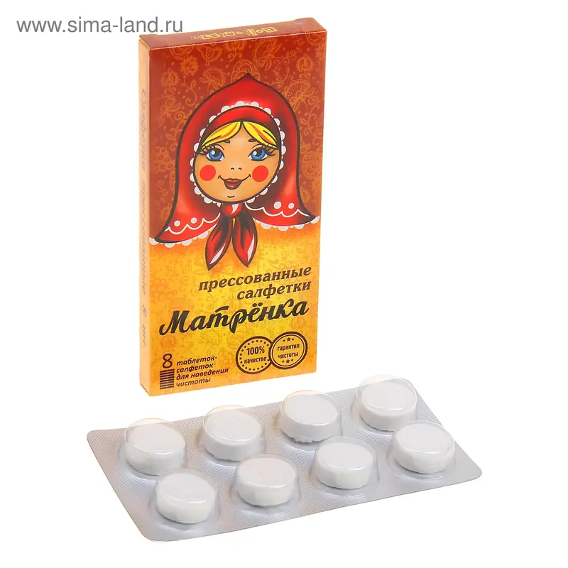 Салфетки прессованные "Collorista" Матренка, 8 шт