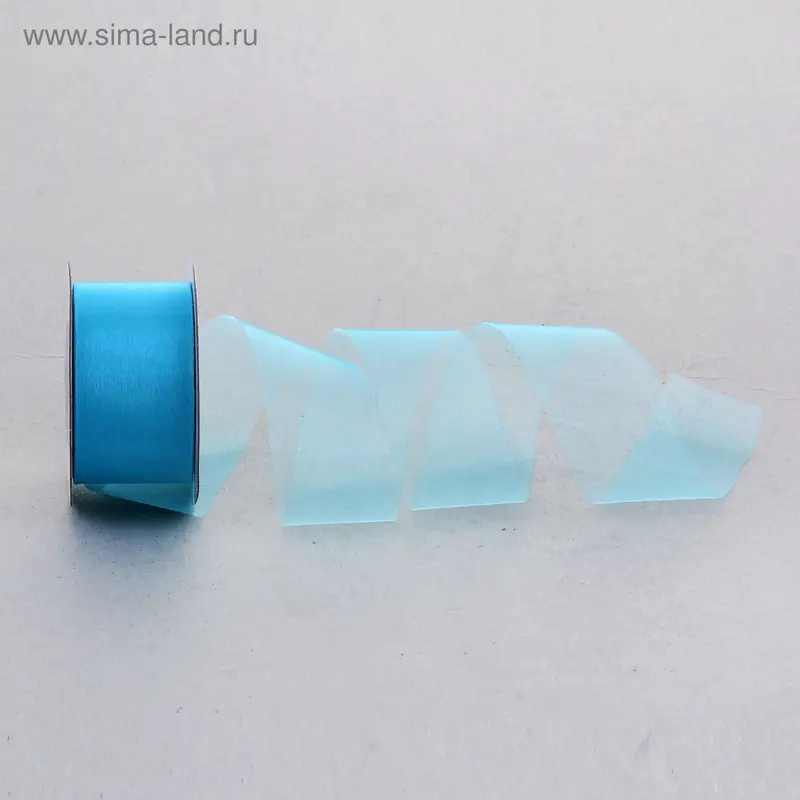 Лента из органзы, цвет голубой