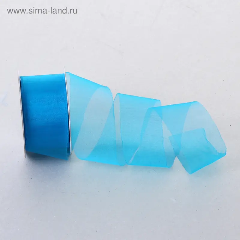 Лента из органзы, цвет голубой