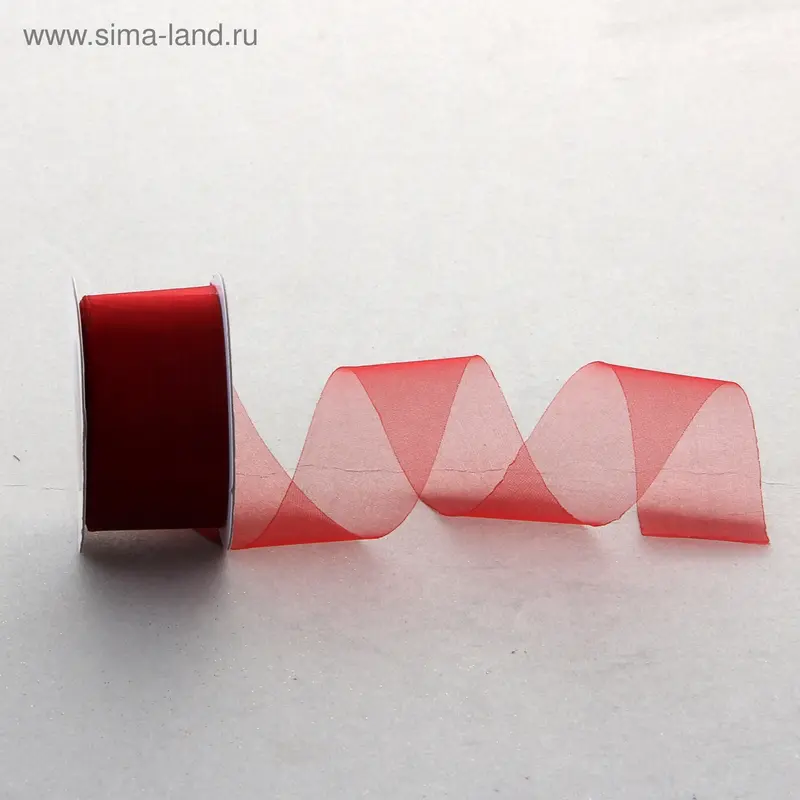 Лента из органзы, цвет бордовый