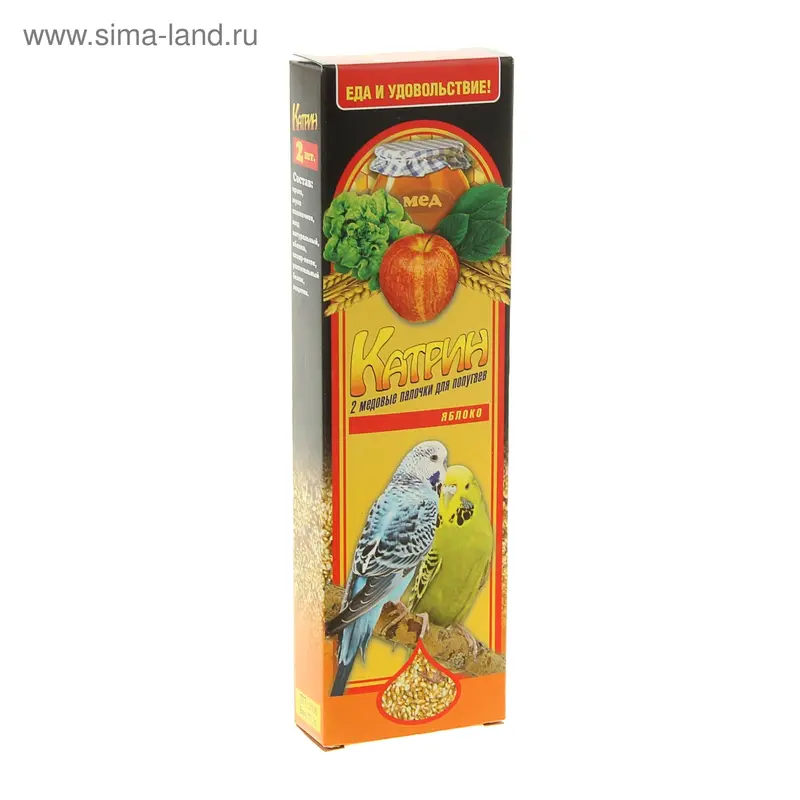 Лакомство "Катрин" палочки с яблоком, для попугаев, 2 шт, 70 г