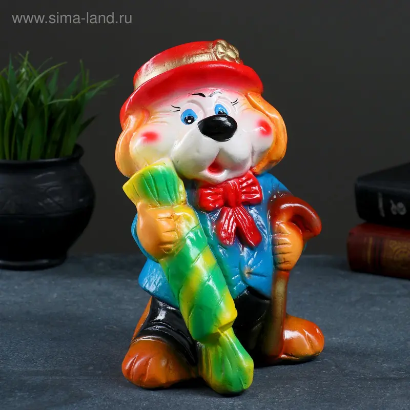 Копилка "Собака с конфеткой" 23см МИКС