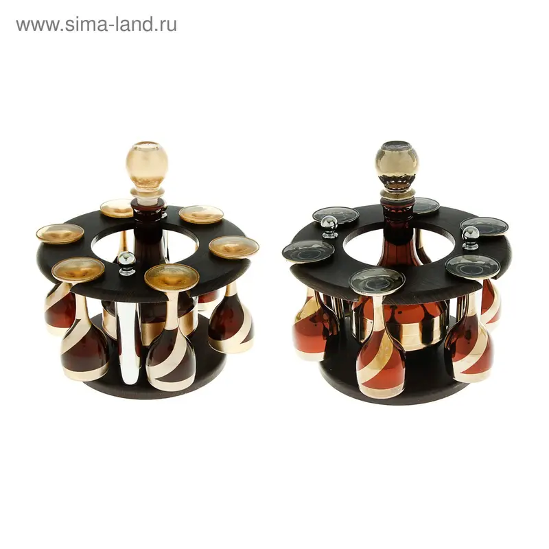 Мини-бар 7 предметов, кольцо, люкс, коричневый, микс