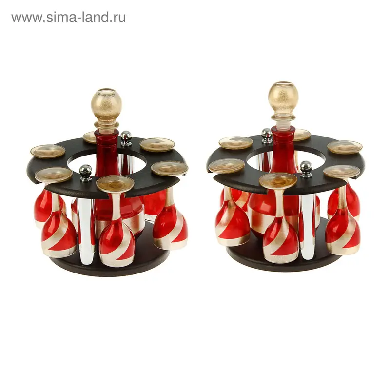 Мини-бар "Люкс" 7 предметов, кольцо, красный