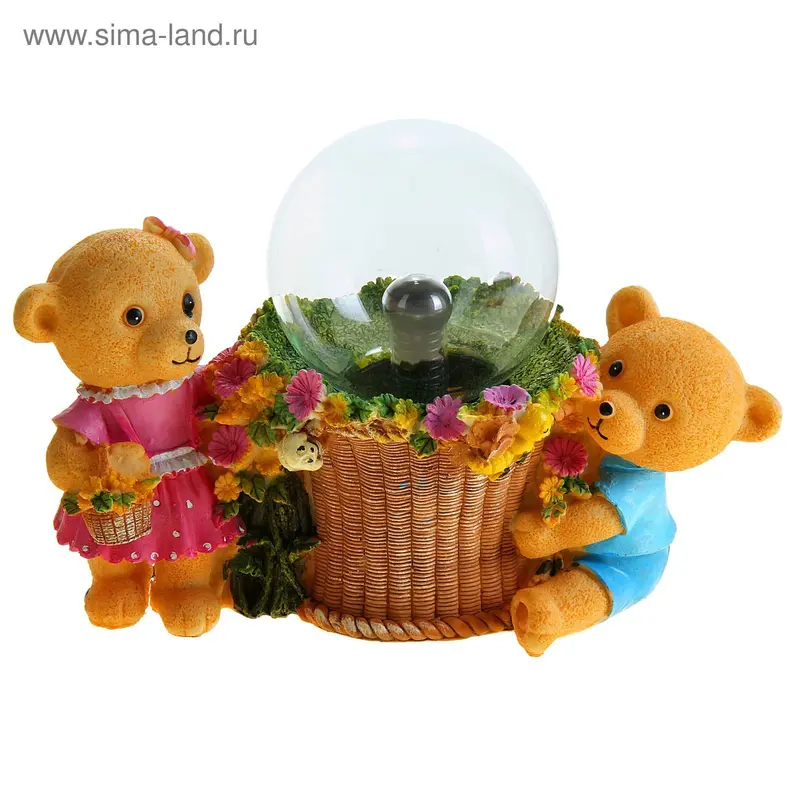 Плазменный шар "Медвежата", 39 см
