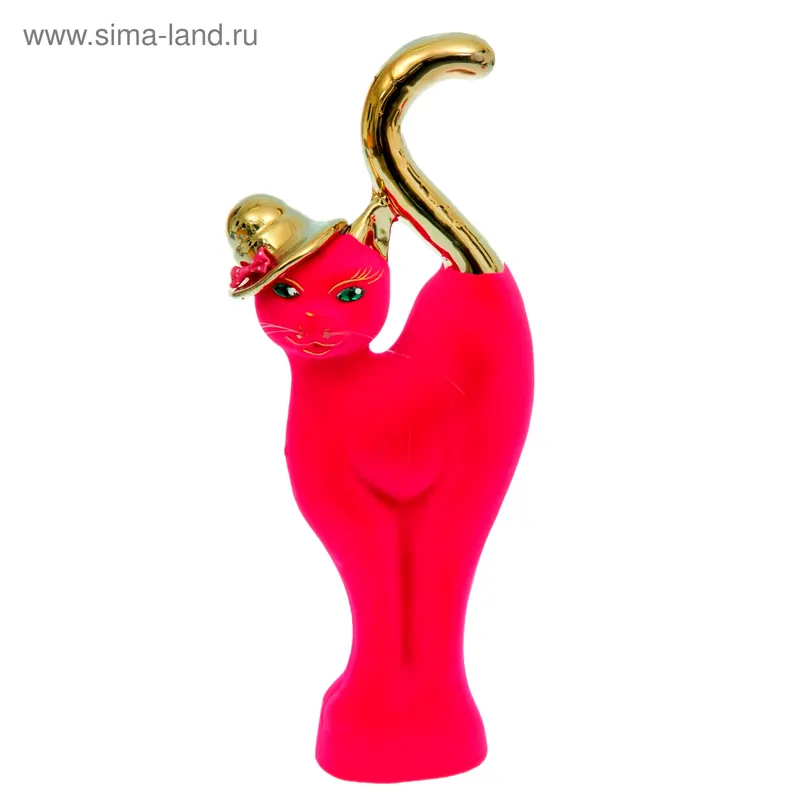 Копилка "Кошка в шляпе" булат, розовая