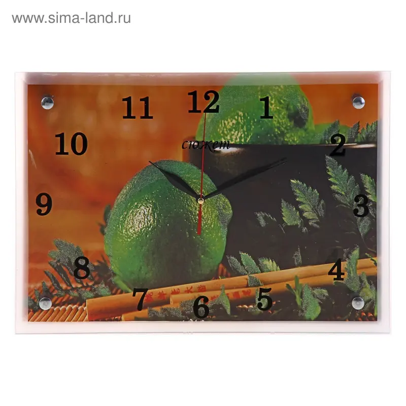 Часы настенные прямоугольные "Лайм", 25х35 см