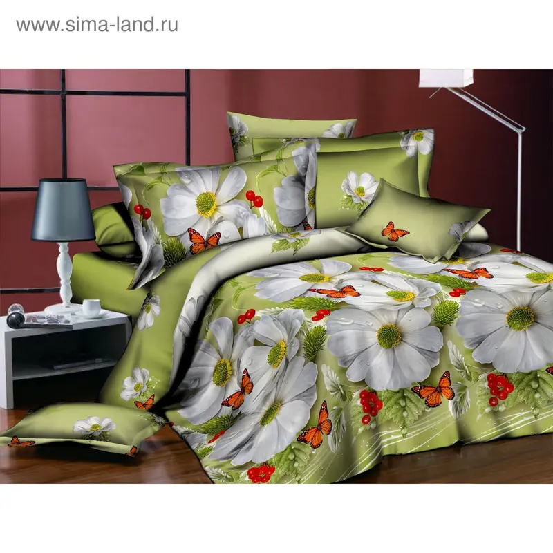 Постельное бельё 2 сп. "Чарующая ночь", рис. SA 426, размер 160х200 см (простыня на резинке), 215х175 см, 70х70 см-2 шт., поплин