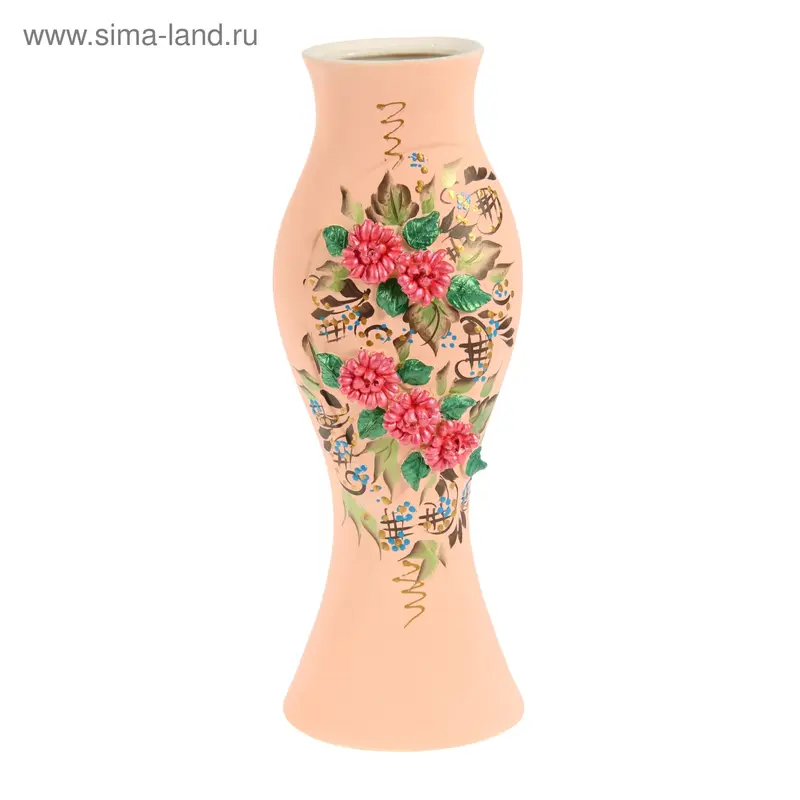 Ваза "Дольче Вэлла" большая, цветы, лепка