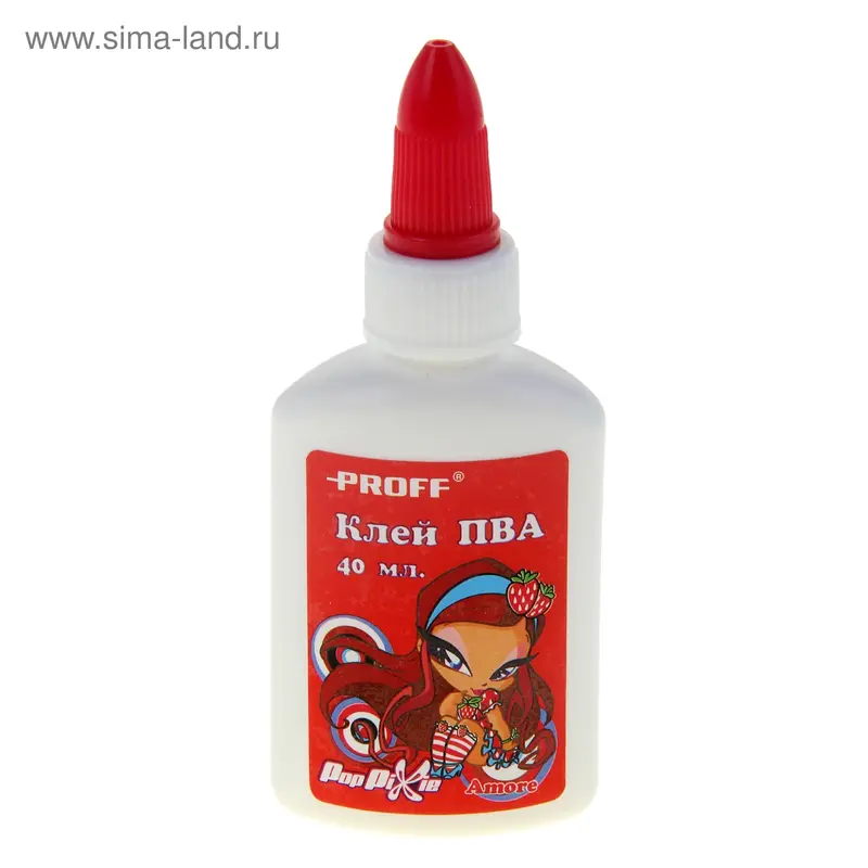 Клей ПВА PopPixie в пластмассовой бутылочке с дозатором, 40г