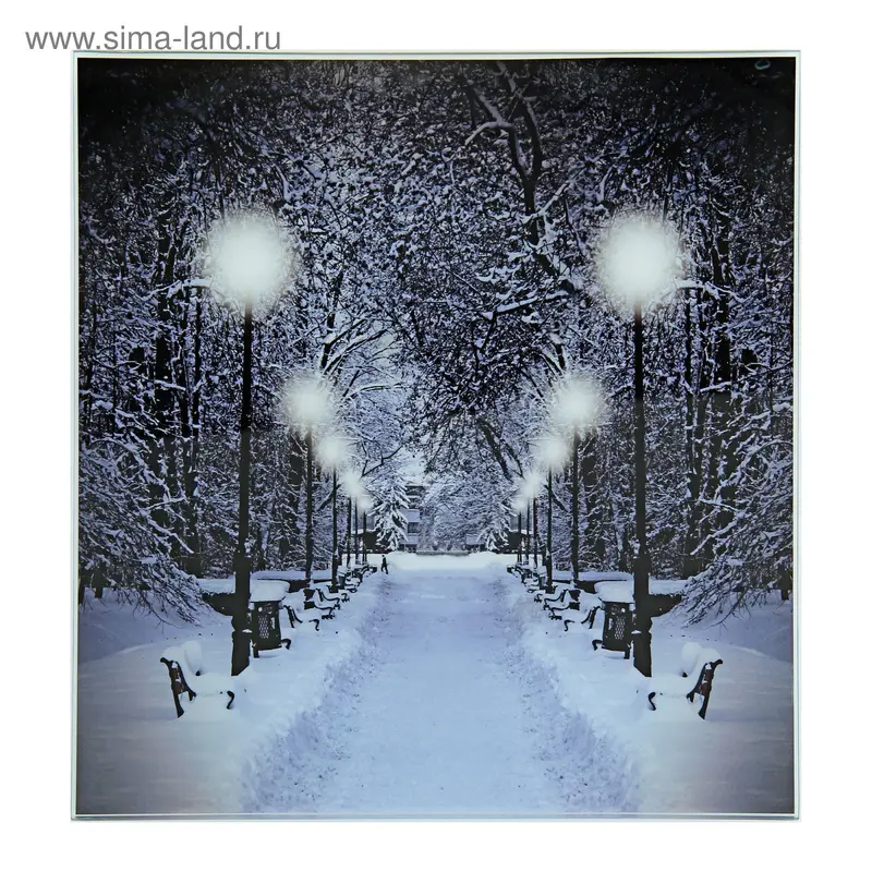 Картина на стекле "Парк зимой" 30*30см