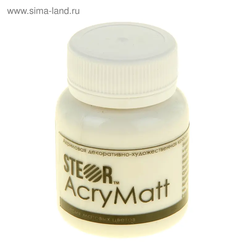 Краска акриловая Matt 80 мл Steor Acry Белый матовая