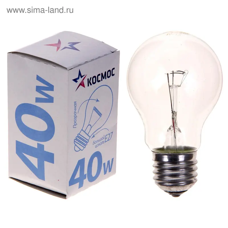 Лампа накаливания ПР, E27, 40 Вт