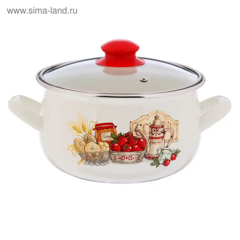 Кастрюля 3,1 л "Лакомка", стеклянная крышка