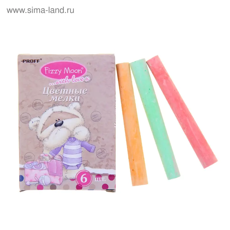 Мелки цветные, 6 цветов Fizzy Moon