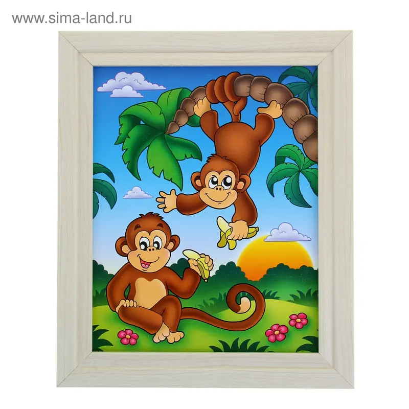 Картина "Monkeys" 243-124 №35-1045 Клен 24*30см