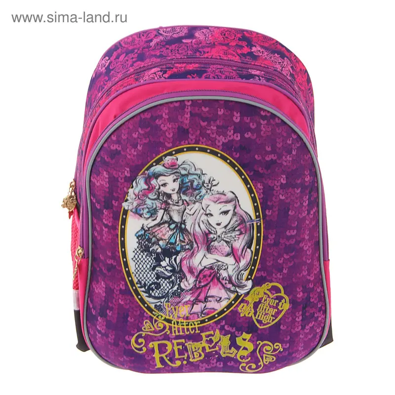 Рюкзак каркасный Mattel Ever After High Super bag 39*33*20, эргономичная спинка, для девочки, фиолетовый