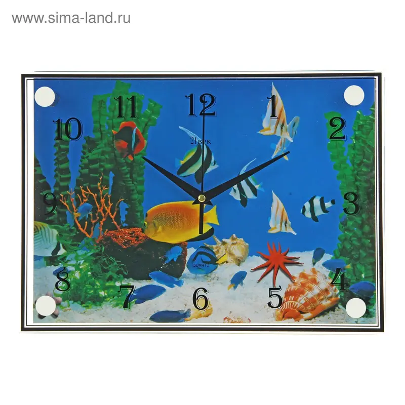 Часы настенные, серия: Море, "Аквариумные рыбки", 25х35 см, микс