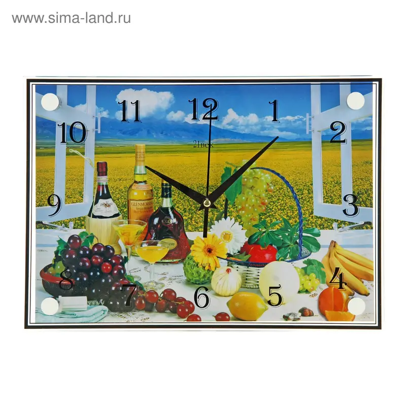 Часы настенные прямоугольные "Натюрморт", 25х35 см