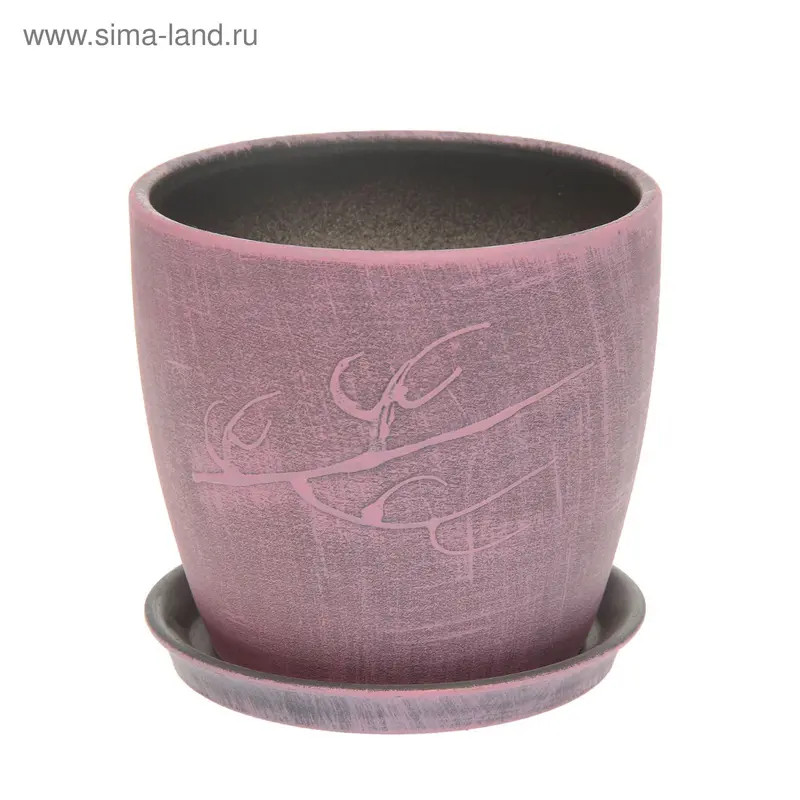 Кашпо "Осень" розовое, патина, 1 л
