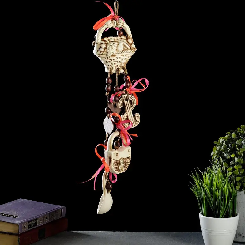 Оберег "Корзиночка", керамика, 20 см, микс