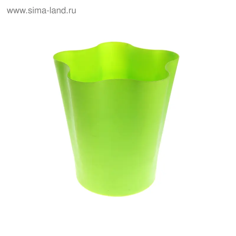 Ведро для мусора 25*25*28 см "Цветок", зеленое