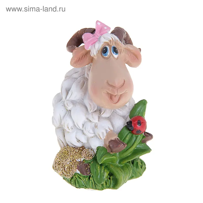 Сувенир "Барашек с кладом" 7x5,6x4 см