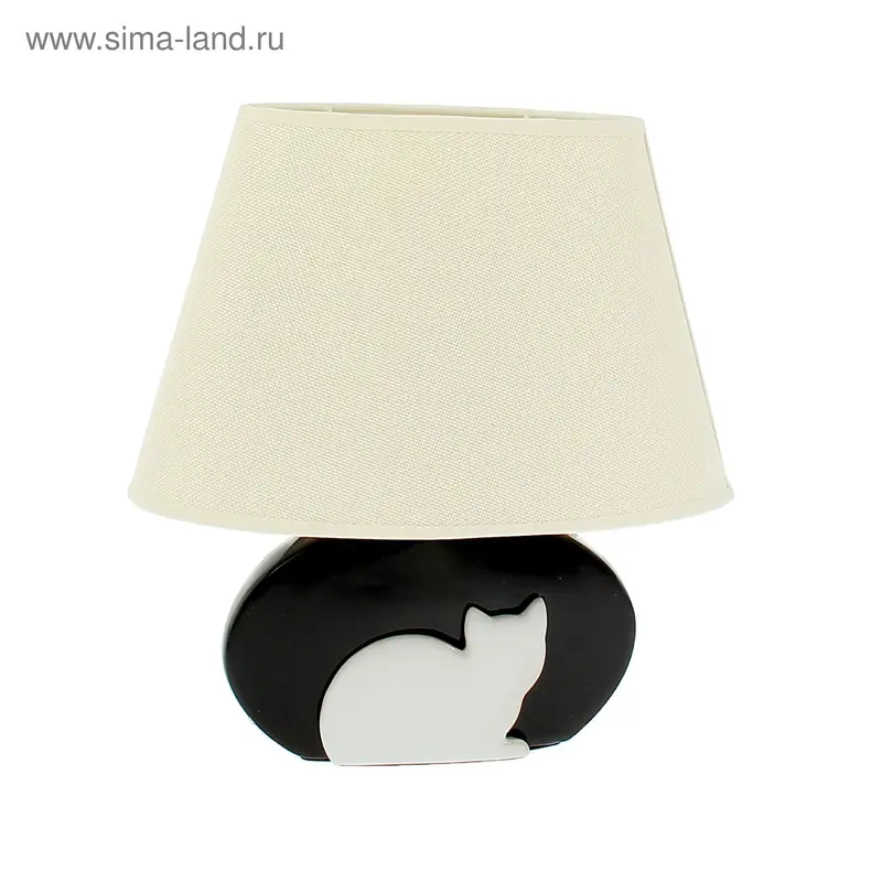 Лампа настольная "Спящий кот", 32см, 220V/40Вт/Е14, черная
