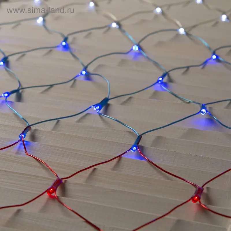 Гирлянда "Сетка", 2.4 х 1 м, LED-360-220V, нить прозрачная, "Флаг России"