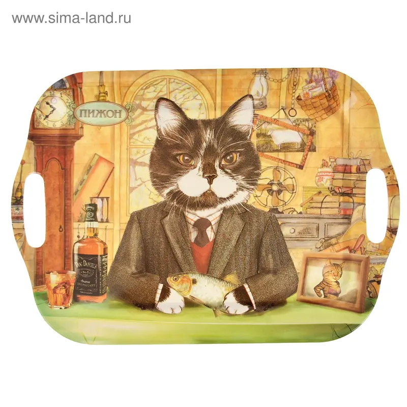 Поднос, серия "Кот интеллигент", 30 х 40 см