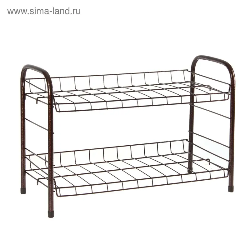 Этажерка для обуви, 2 полки, 66×28×44 см, медный антик