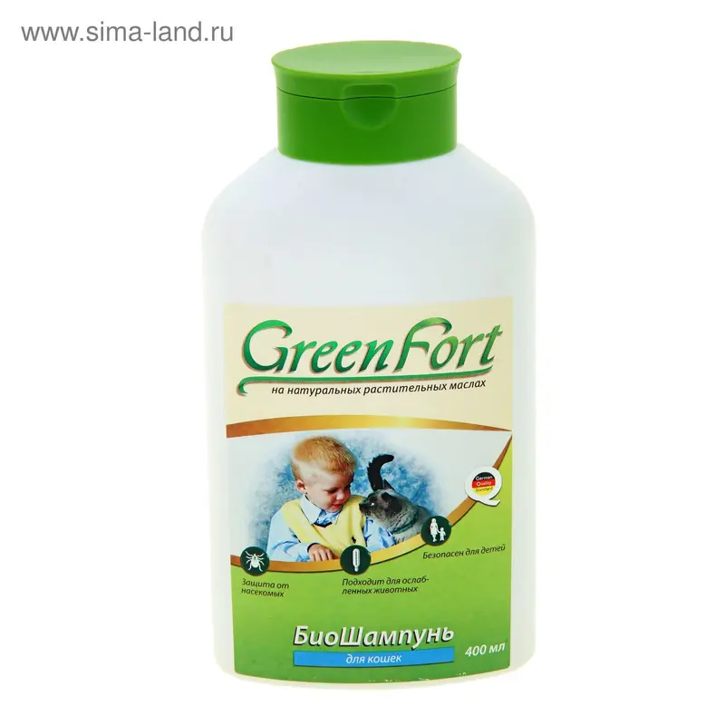 GreenFort Био Шампунь от блох для кошек, 400 мл