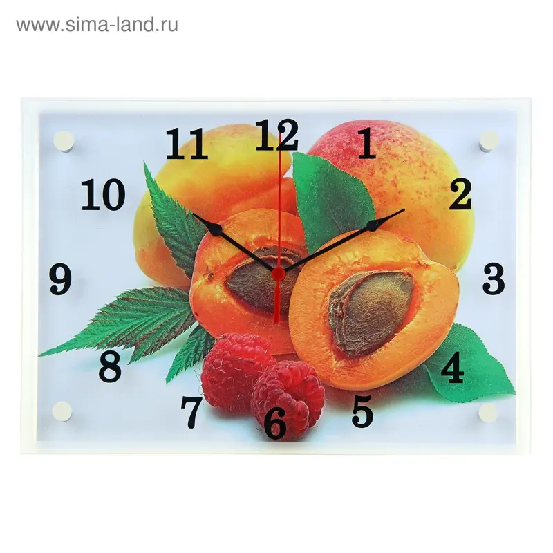 Часы настенные, серия: Кухня, "Абрикосы", 25х35 см, микс