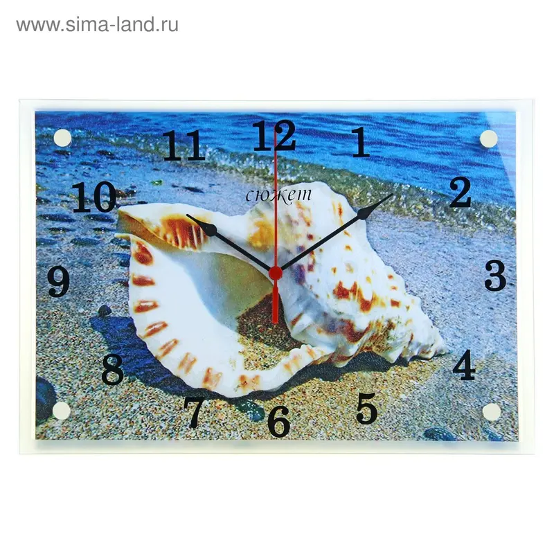 Часы настенные, серия: Море, "Ракушка", 25х35 см, микс