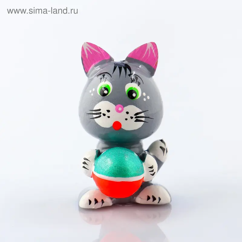 Магнит «Котик с мячиком», ручная роспись, МИКС