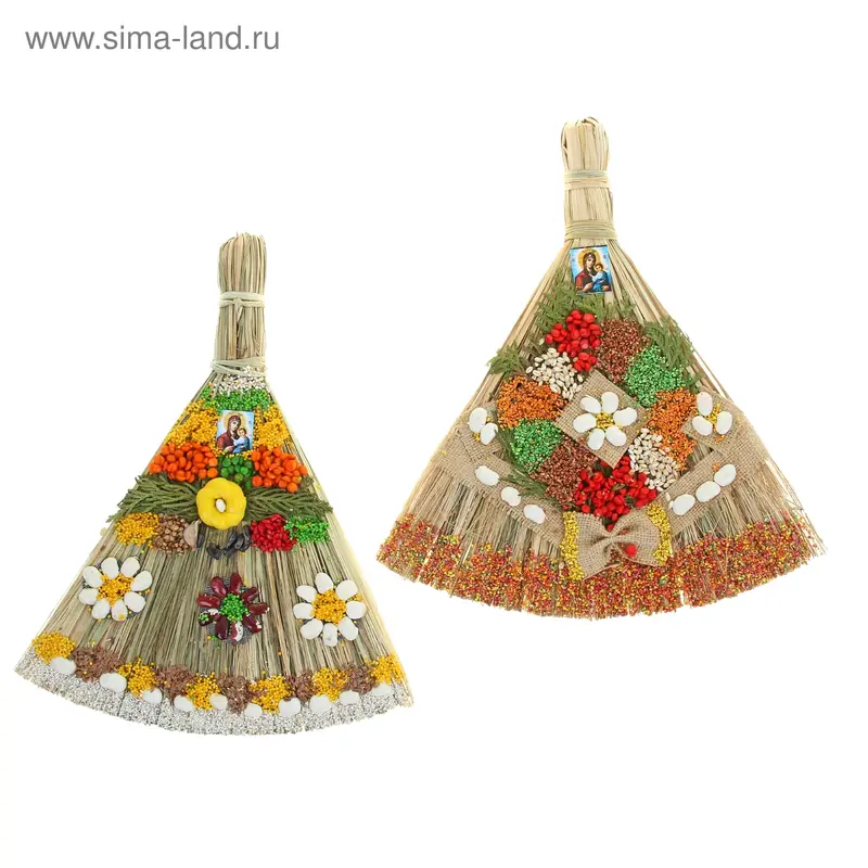 Оберег "Веник с ромашками" микс