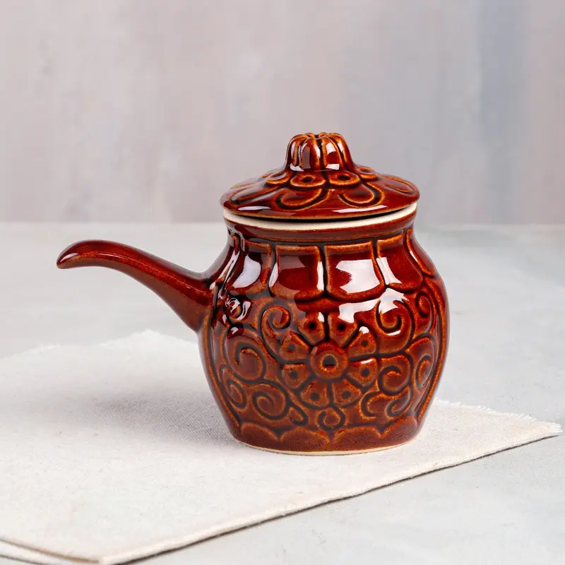 Кокотница с крышкой "Флора", керамика, 0.2 л