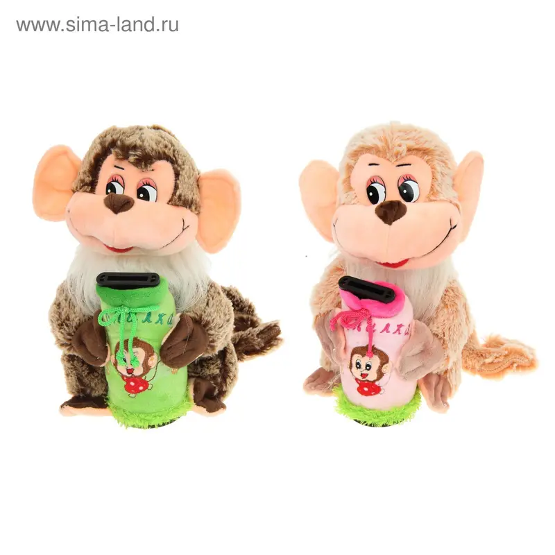 Мягкая игрушка музыкальная копилка "Обезьянка", цвета МИКС