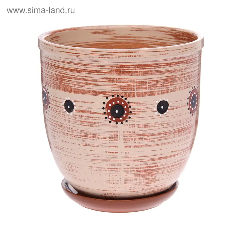 Горшок с поддоном прессованное 1сорт 5л d=21см h=21см 11с0.1106/2.1-1 керамика