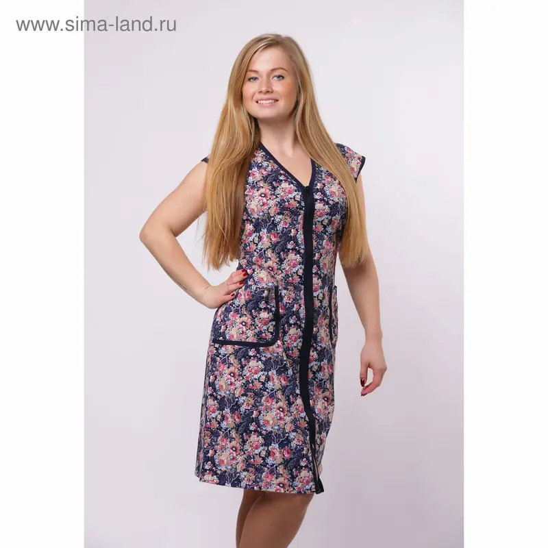 Халат женский на молнии Sofita арт.213 МИКС, р-р 46