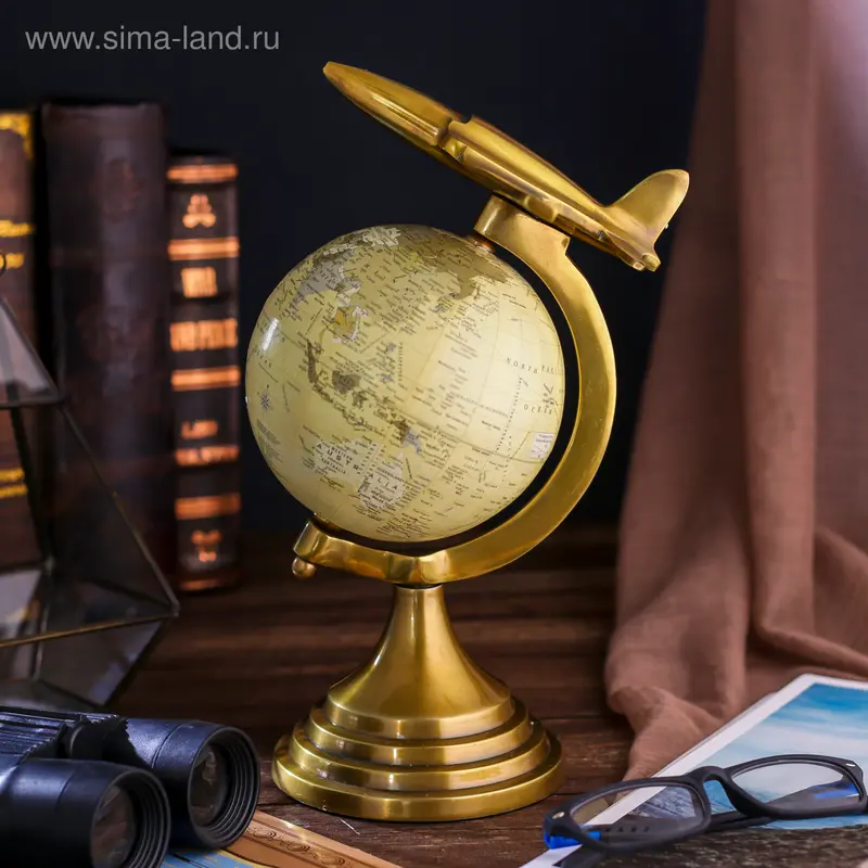 Сувенир глобус "Самолет" 28х19,5х15 см